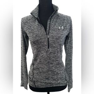 Under Armour, grey, light sweater, small, half zip, pullover